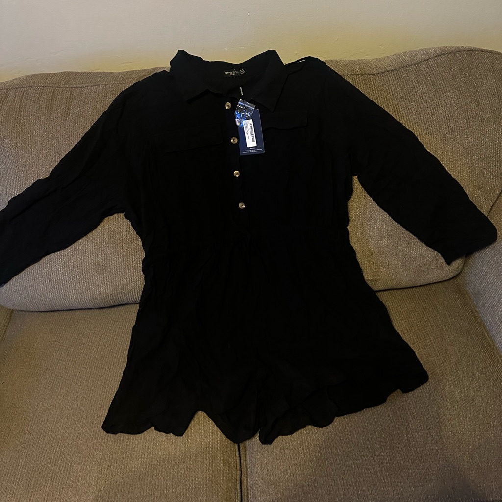 Black Button Romper